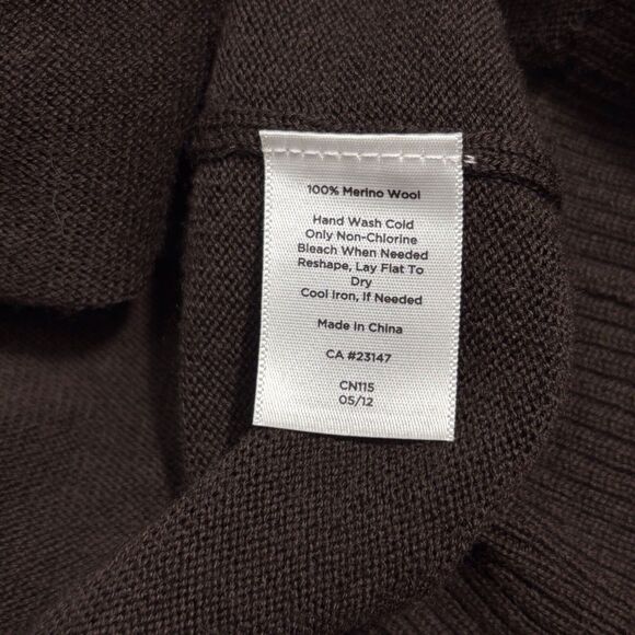 Talbots Merino Wool Cardigan Shawl Neck Large Brown Cozy Sweater Winter - Picture 9 of 9